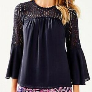 Lilly Pulitzer Navy Crochet Top
